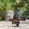 Gardenised 50-in. Black Outdoor Metal Wood Burning Chiminea, Patio Heater Fire Pit, w/Fire Pit Poker Handle QI004662 - alternate 3
